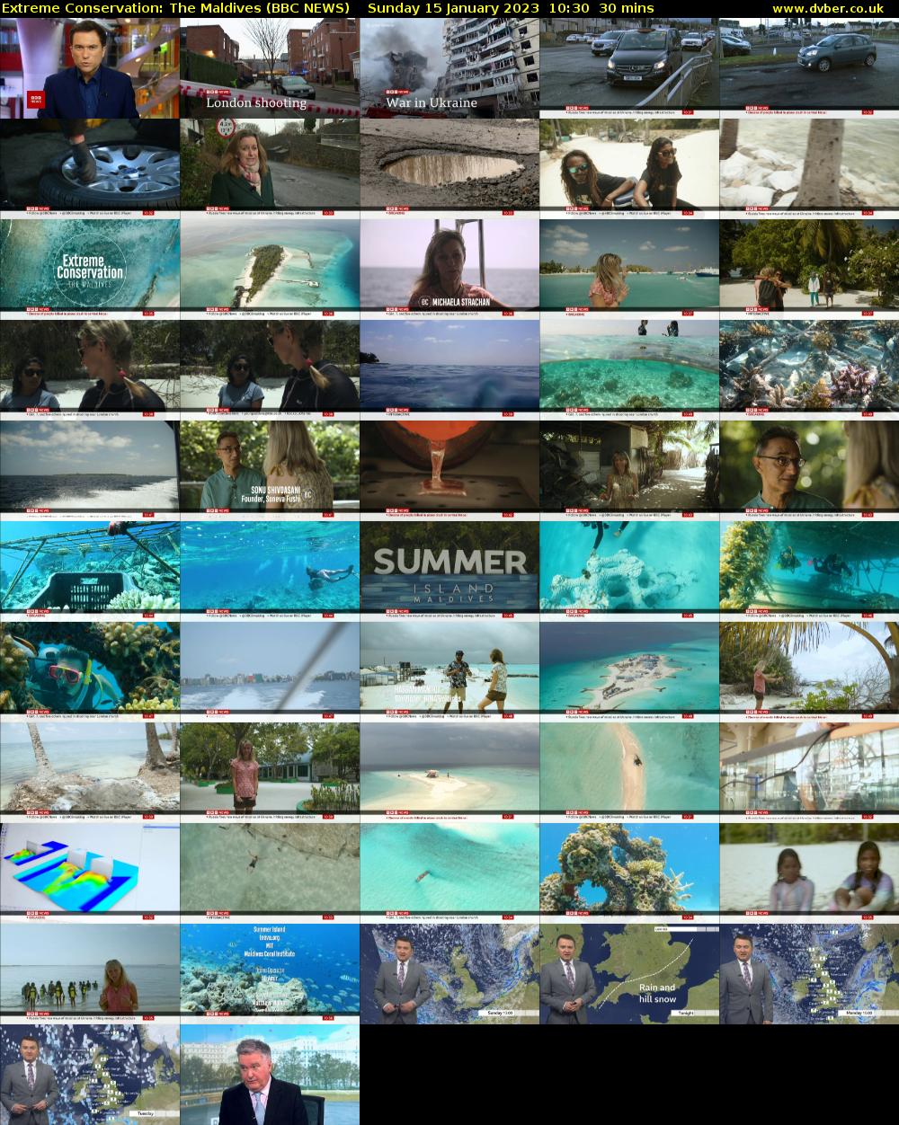 Extreme Conservation: The Maldives (BBC NEWS) Sunday 15 January 2023 10:30 - 11:00