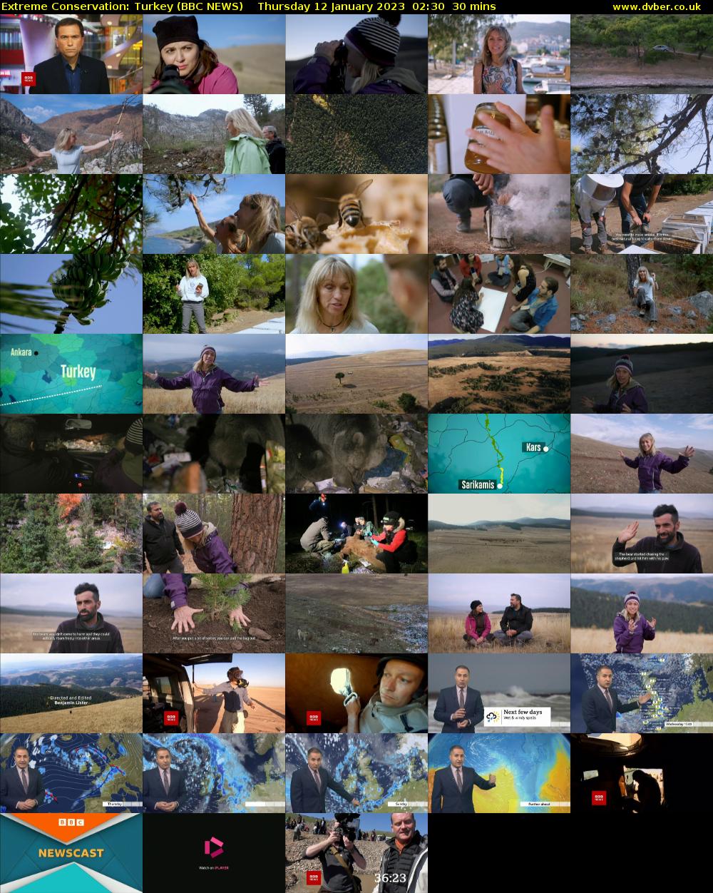 Extreme Conservation: Turkey (BBC NEWS) Thursday 12 January 2023 02:30 - 03:00