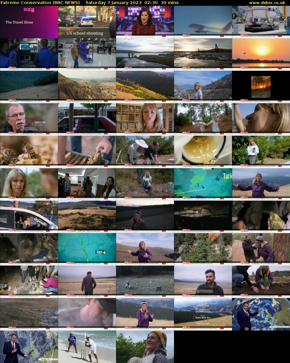 Extreme Conservation (BBC NEWS) Saturday 7 January 2023 02:30 - 03:00