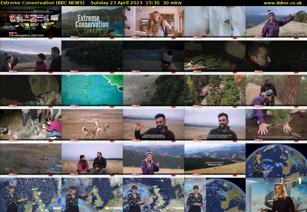 Extreme Conservation (BBC NEWS) Sunday 23 April 2023 15:30 - 16:00