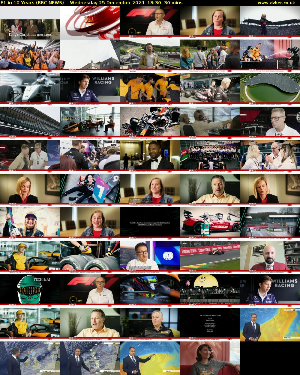 F1 in 10 Years (BBC NEWS) Wednesday 25 December 2024 18:30 - 19:00