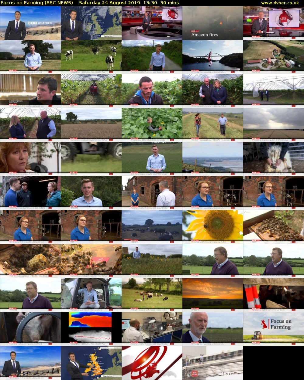 Focus on Farming (BBC NEWS) Saturday 24 August 2019 13:30 - 14:00
