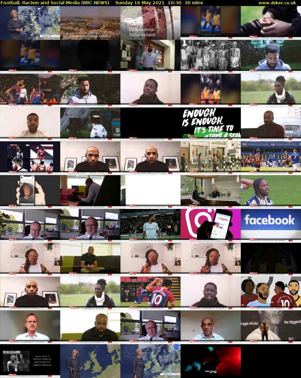 Football, Racism and Social Media (BBC NEWS) Sunday 16 May 2021 16:30 - 17:00