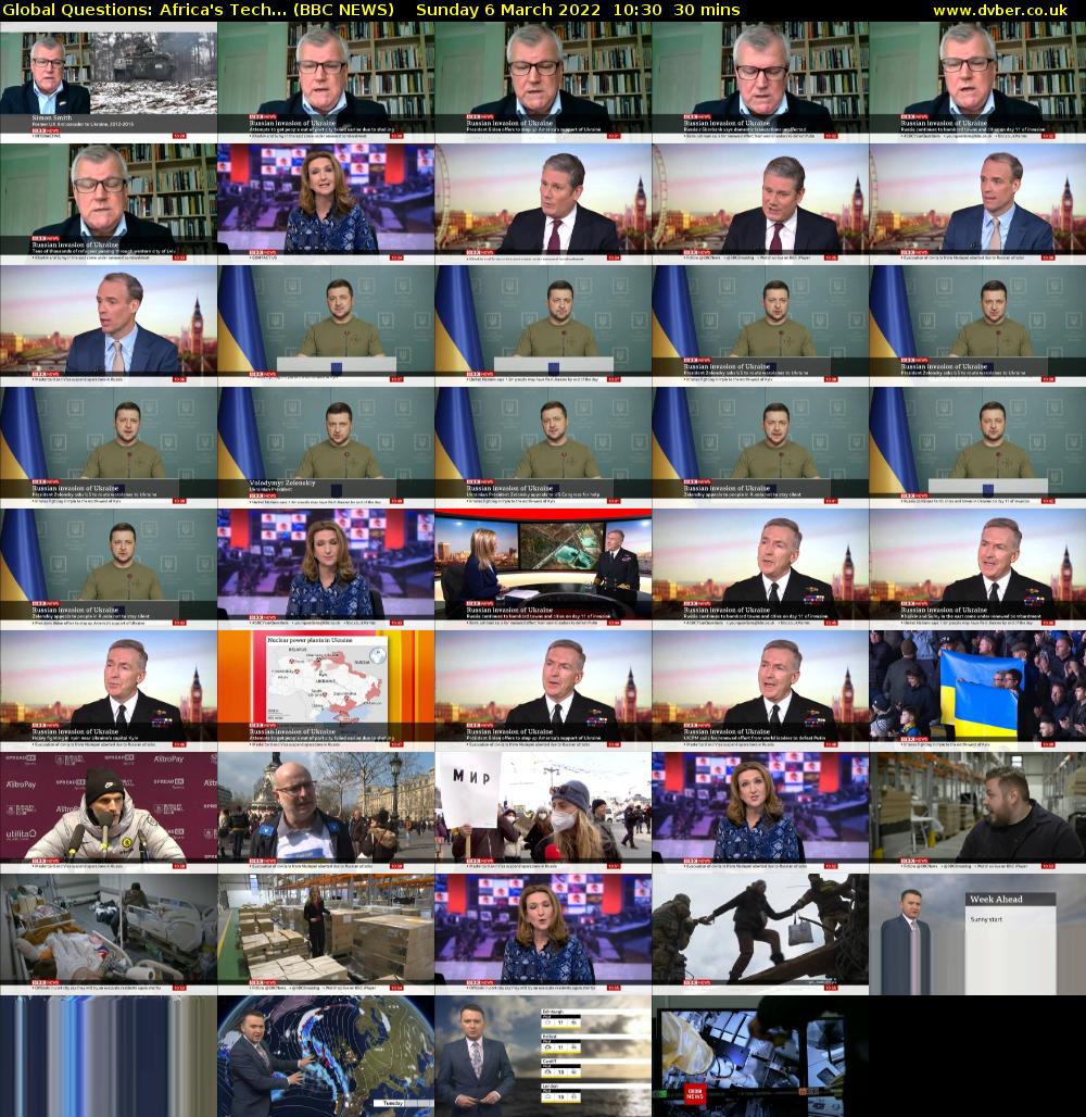 Global Questions: Africa's Tech... (BBC NEWS) Sunday 6 March 2022 10:30 - 11:00