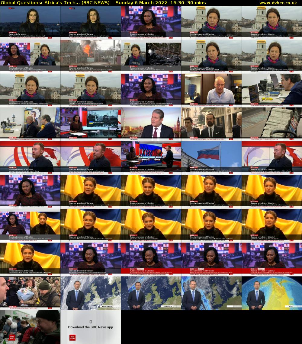 Global Questions: Africa's Tech... (BBC NEWS) Sunday 6 March 2022 16:30 - 17:00