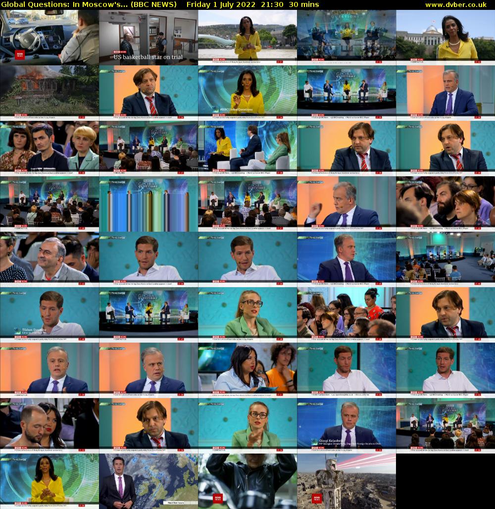 Global Questions: In Moscow's... (BBC NEWS) Friday 1 July 2022 21:30 - 22:00