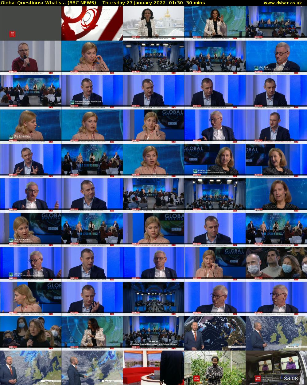 Global Questions: What's... (BBC NEWS) Thursday 27 January 2022 01:30 - 02:00