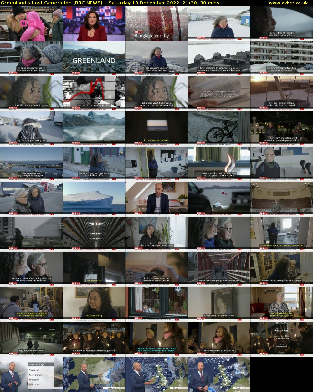 Greenland's Lost Generation (BBC NEWS) Saturday 10 December 2022 21:30 - 22:00