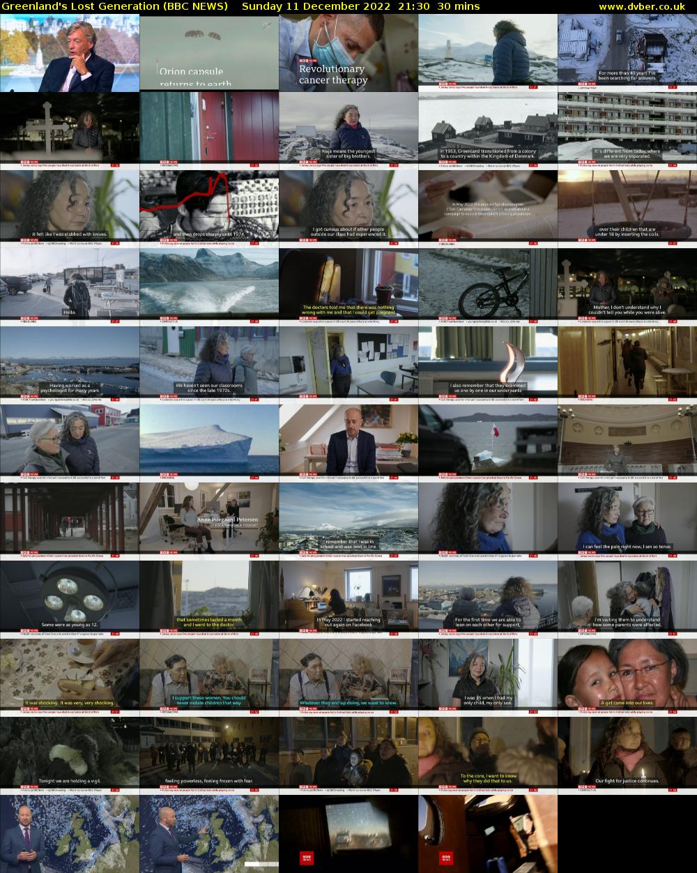 Greenland's Lost Generation (BBC NEWS) Sunday 11 December 2022 21:30 - 22:00