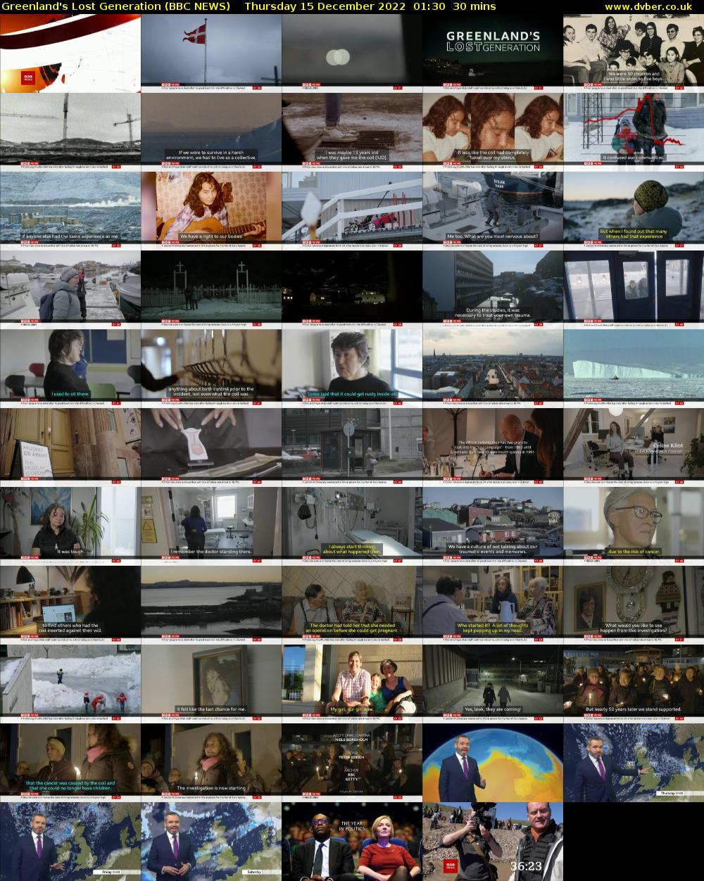 Greenland's Lost Generation (BBC NEWS) Thursday 15 December 2022 01:30 - 02:00