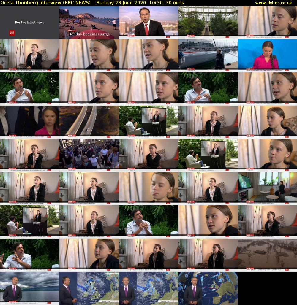 Greta Thunberg Interview (BBC NEWS) Sunday 28 June 2020 10:30 - 11:00