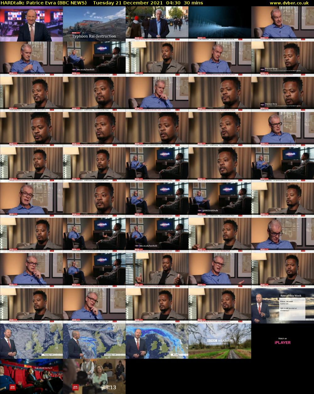 HARDtalk: Patrice Evra (BBC NEWS) Tuesday 21 December 2021 04:30 - 05:00