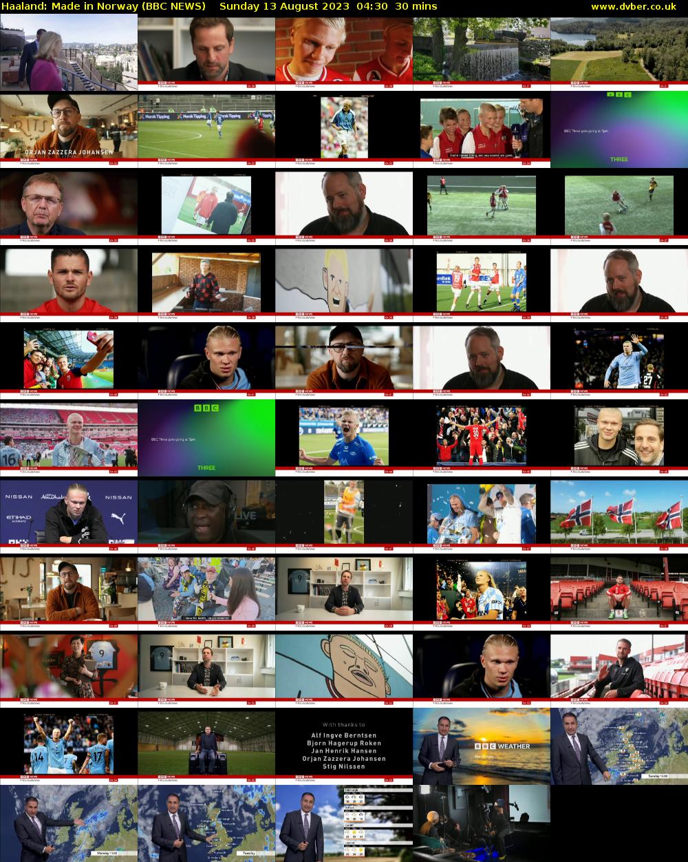 Haaland: Made in Norway (BBC NEWS) Sunday 13 August 2023 04:30 - 05:00