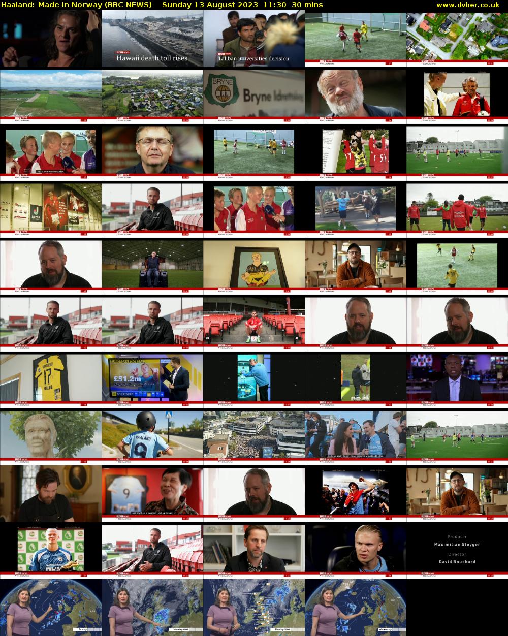 Haaland: Made in Norway (BBC NEWS) Sunday 13 August 2023 11:30 - 12:00