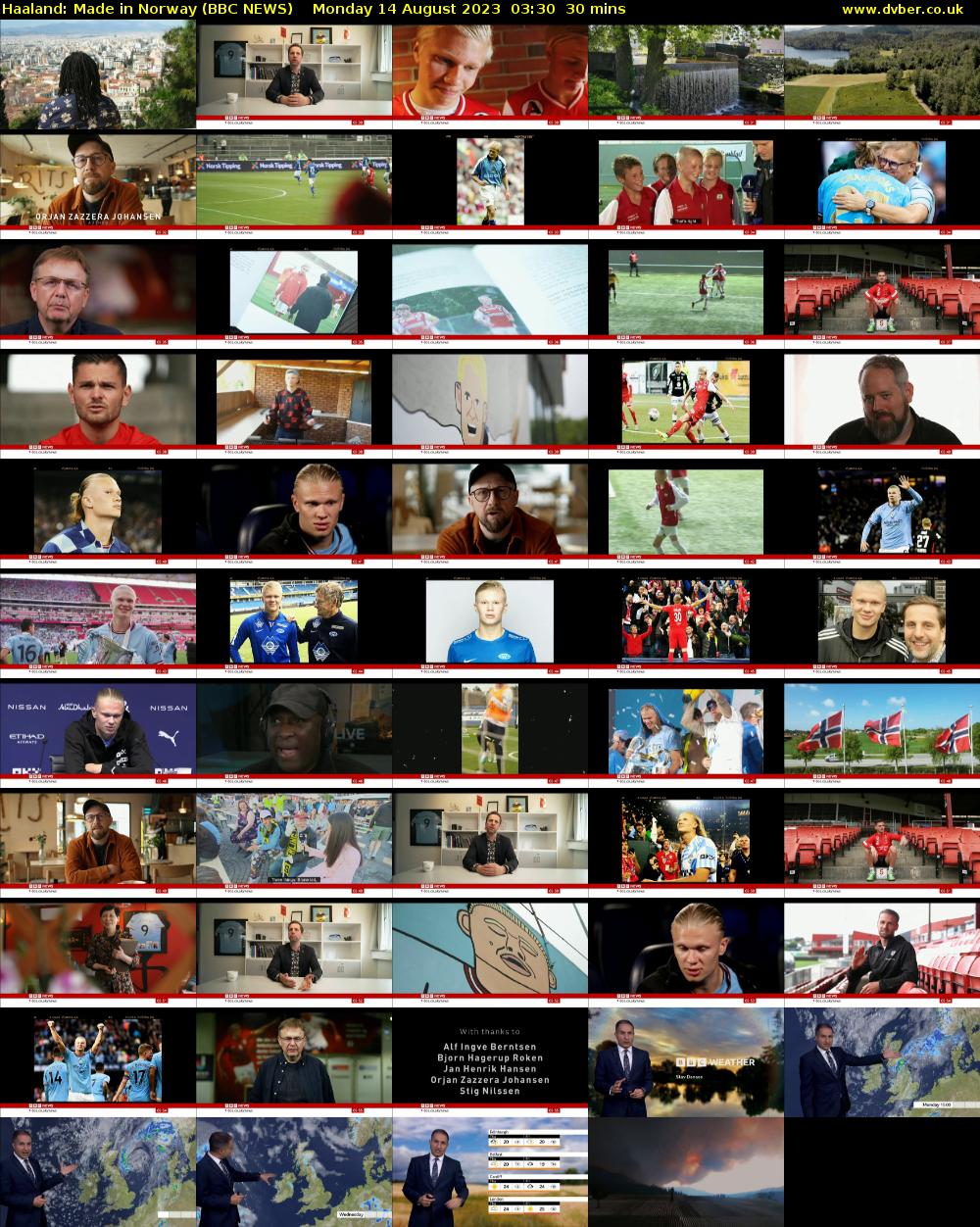 Haaland: Made in Norway (BBC NEWS) Monday 14 August 2023 03:30 - 04:00