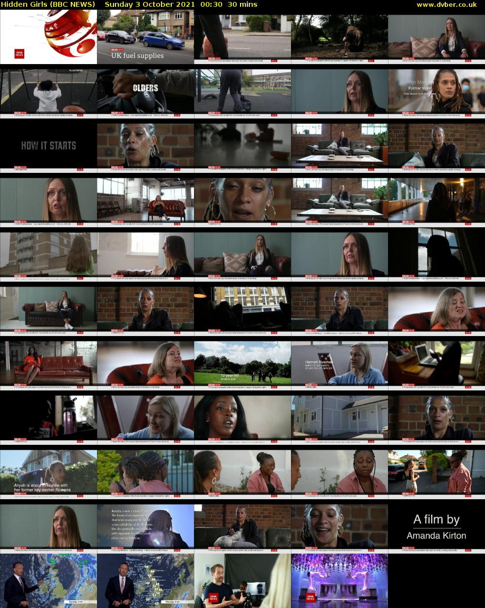 Hidden Girls (BBC NEWS) Sunday 3 October 2021 00:30 - 01:00