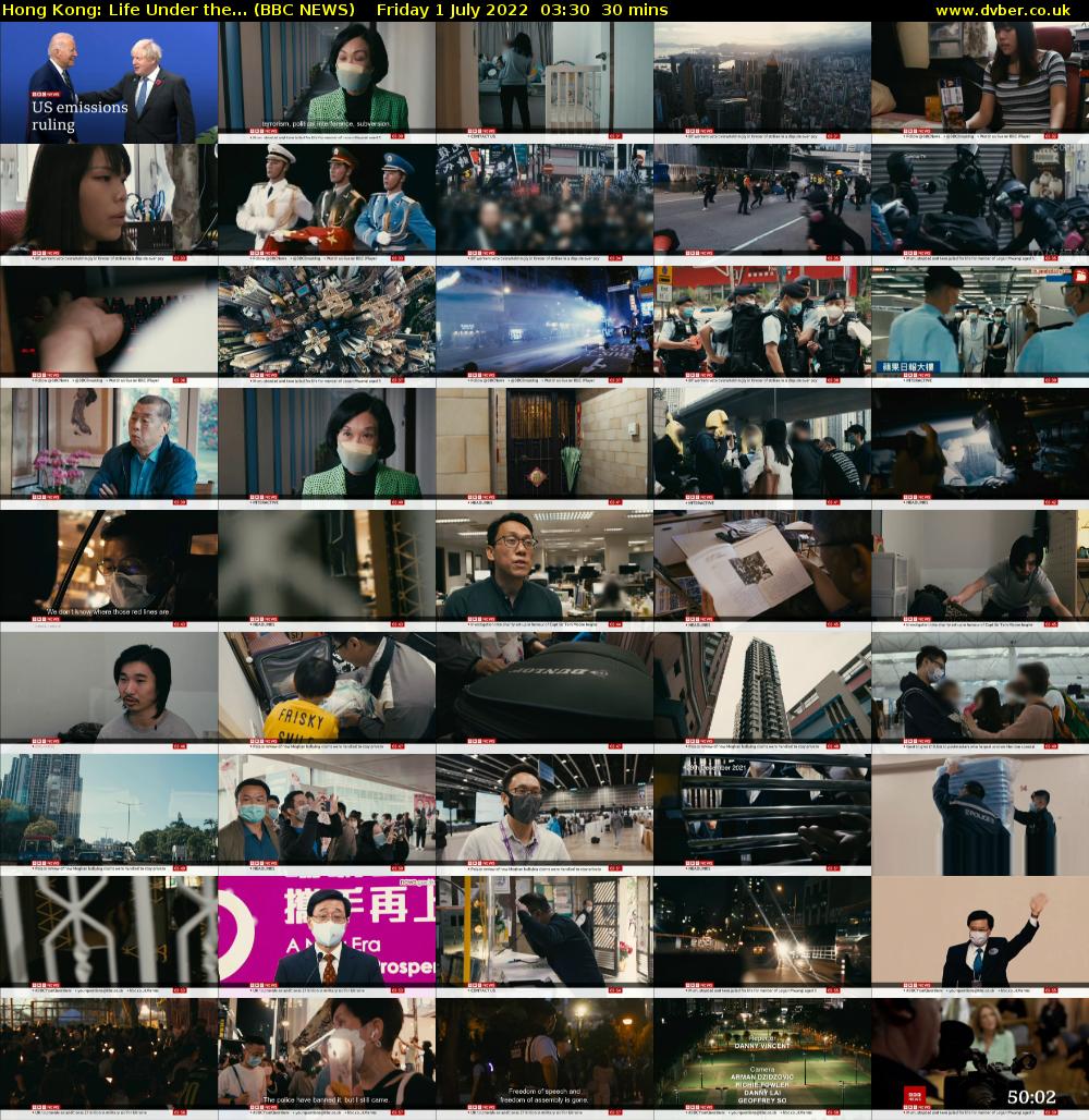 Hong Kong: Life Under the... (BBC NEWS) Friday 1 July 2022 03:30 - 04:00