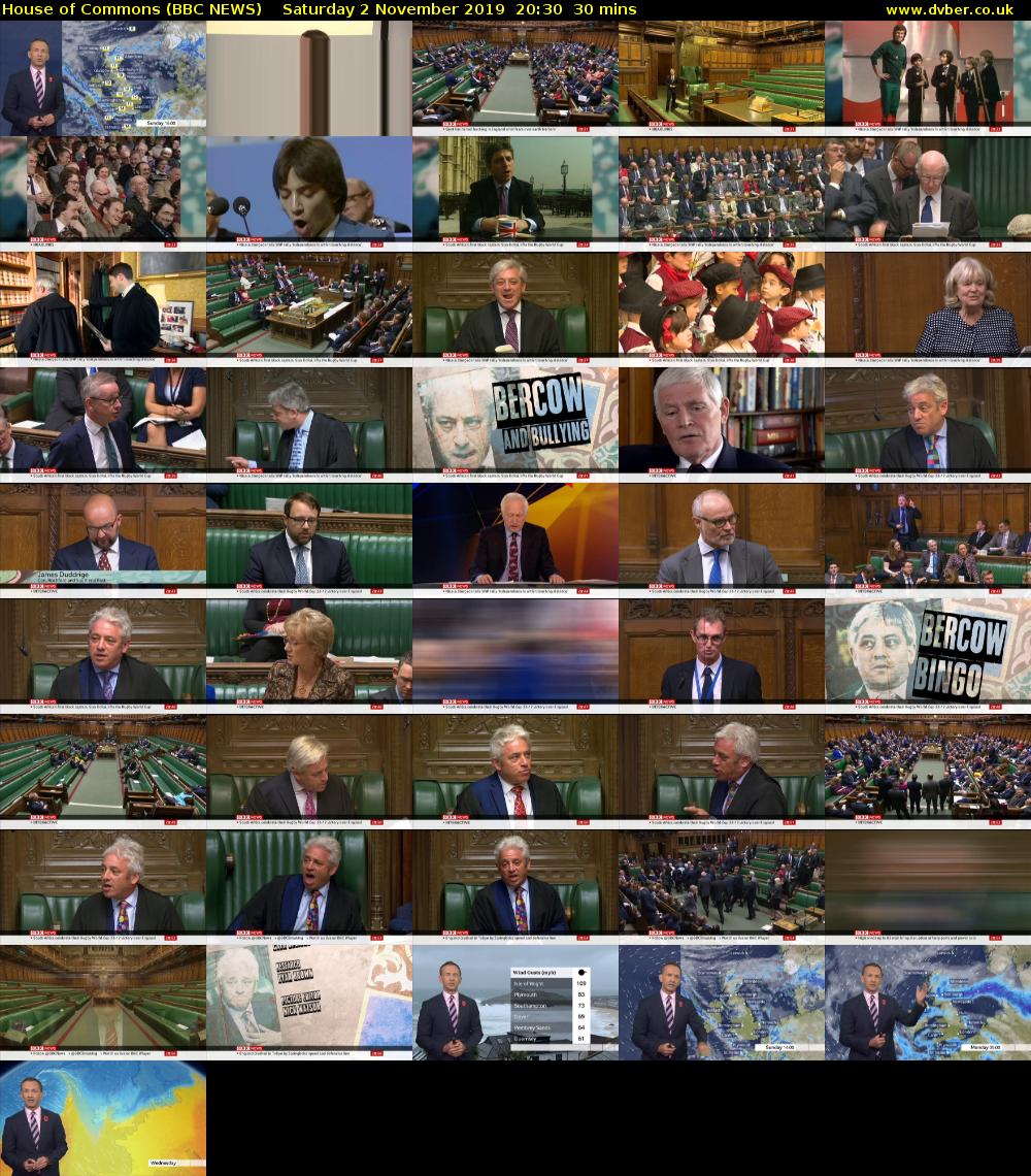 House of Commons (BBC NEWS) Saturday 2 November 2019 20:30 - 21:00
