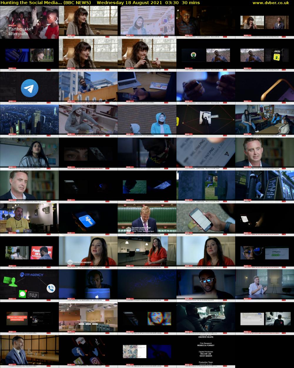 Hunting the Social Media... (BBC NEWS) Wednesday 18 August 2021 03:30 - 04:00