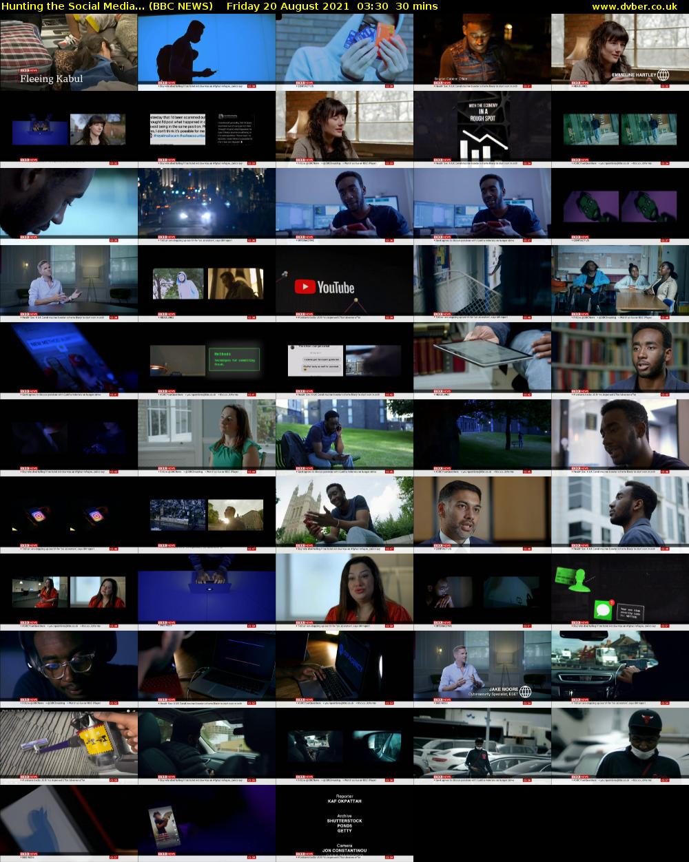 Hunting the Social Media... (BBC NEWS) Friday 20 August 2021 03:30 - 04:00