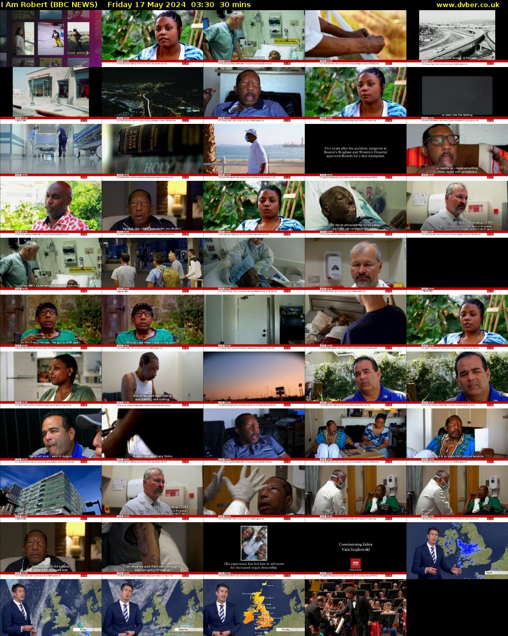 I Am Robert (BBC NEWS) Friday 17 May 2024 03:30 - 04:00