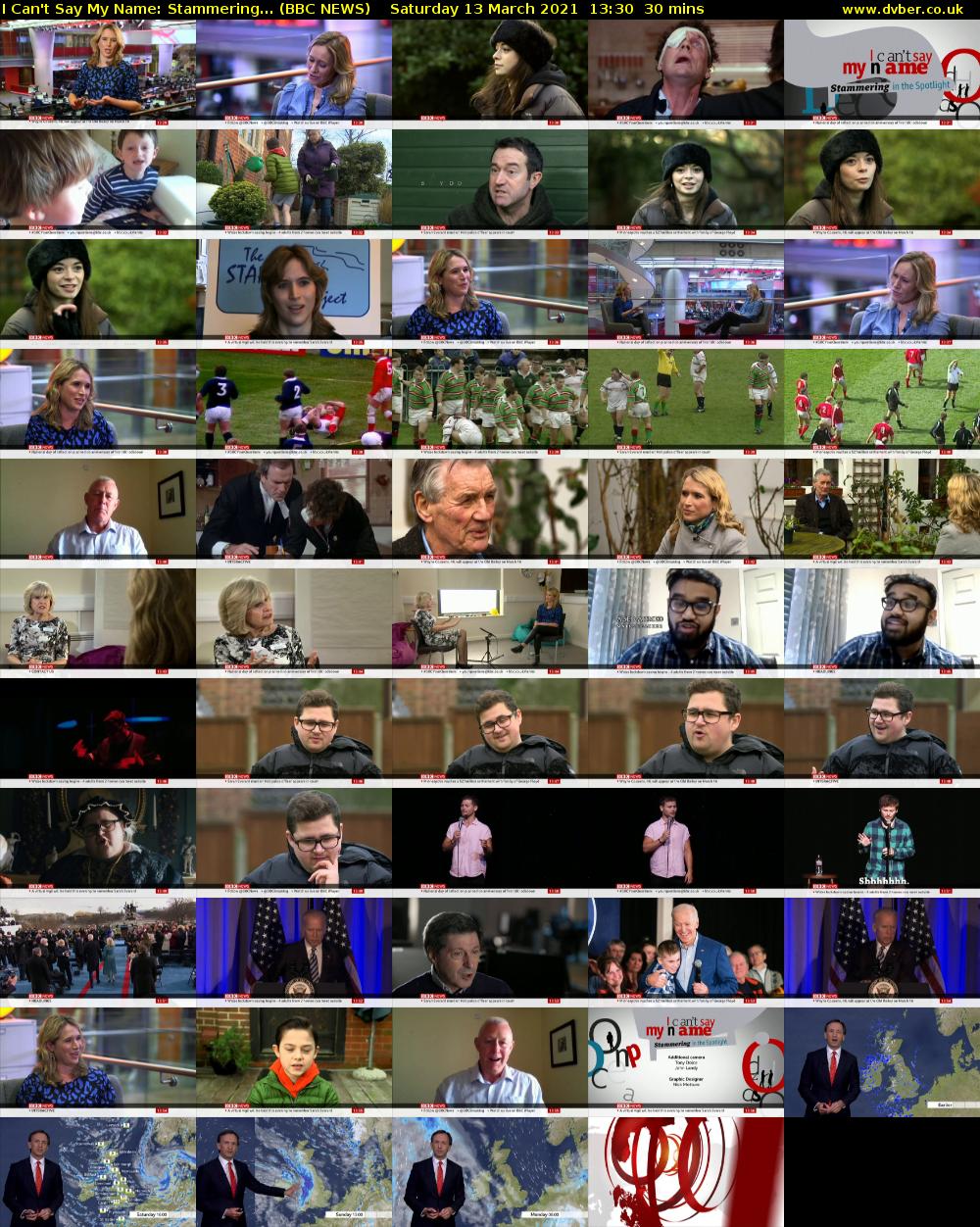 I Can't Say My Name: Stammering... (BBC NEWS) Saturday 13 March 2021 13:30 - 14:00