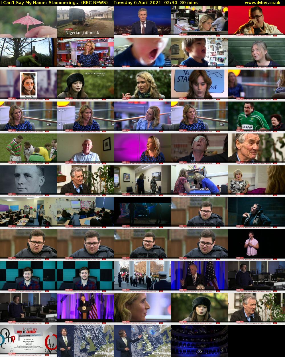 I Can't Say My Name: Stammering... (BBC NEWS) Tuesday 6 April 2021 02:30 - 03:00