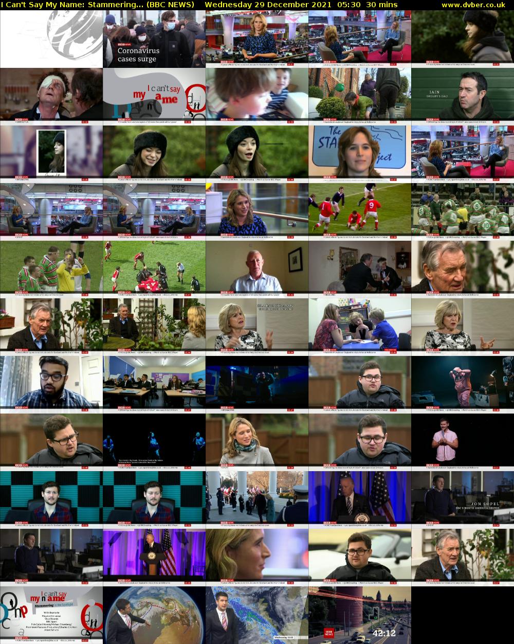 I Can't Say My Name: Stammering... (BBC NEWS) Wednesday 29 December 2021 05:30 - 06:00