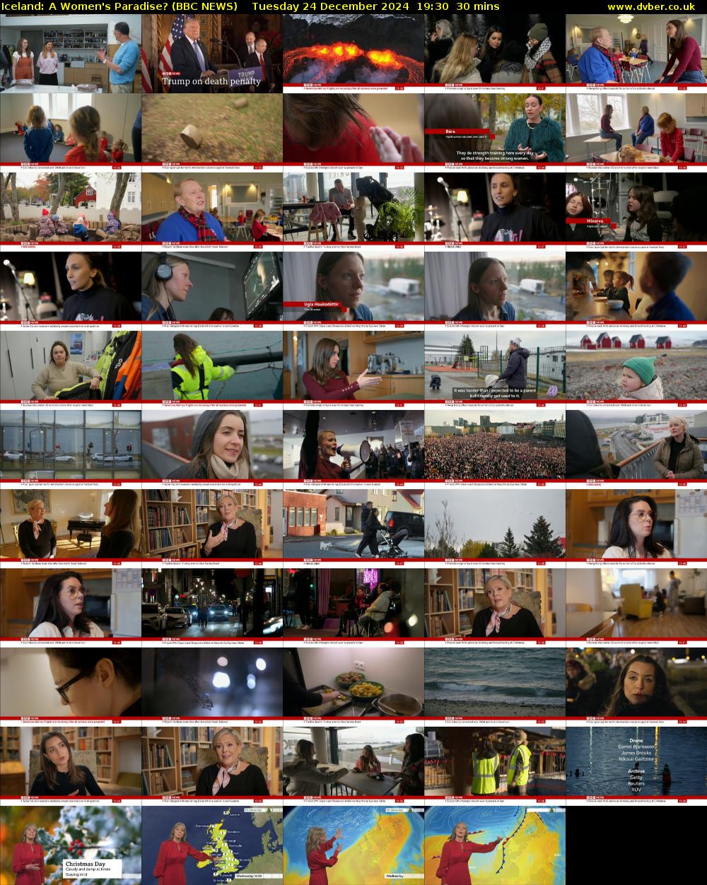 Iceland: A Women's Paradise? (BBC NEWS) Tuesday 24 December 2024 19:30 - 20:00