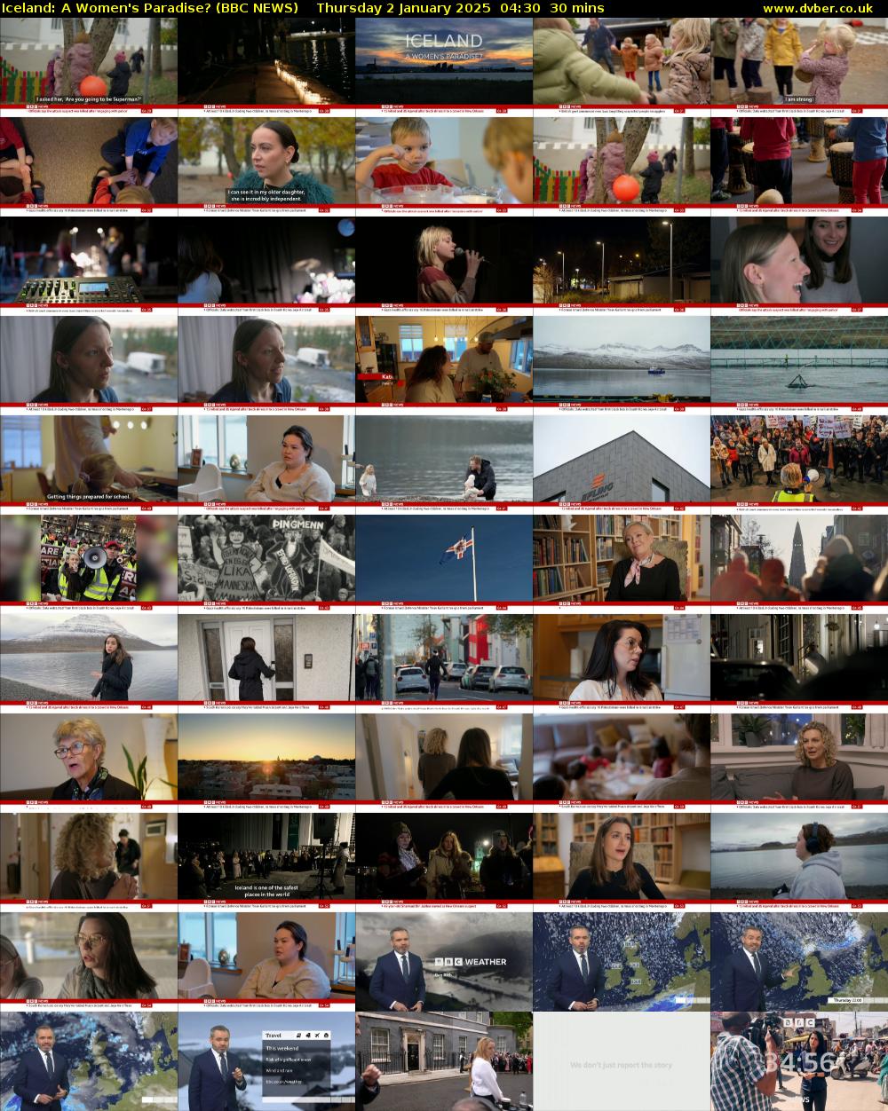 Iceland: A Women's Paradise? (BBC NEWS) Thursday 2 January 2025 04:30 - 05:00