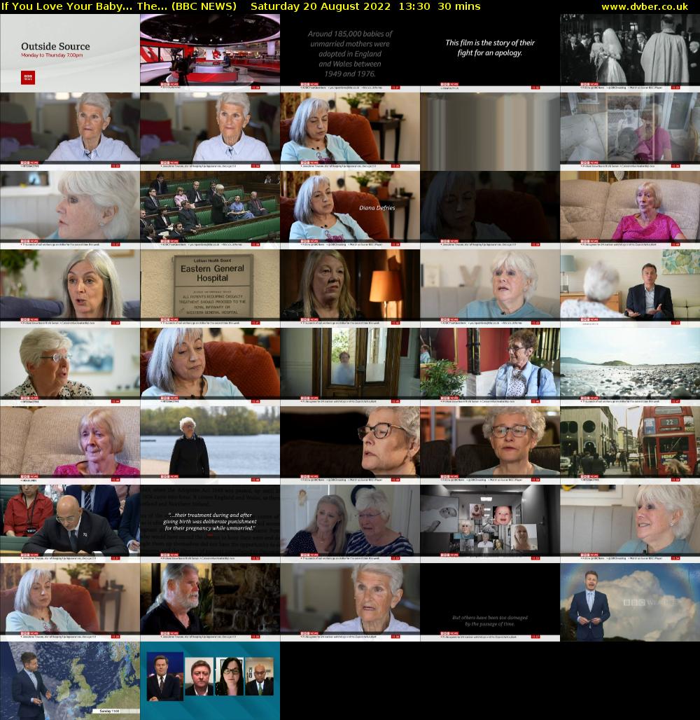 If You Love Your Baby... The... (BBC NEWS) Saturday 20 August 2022 13:30 - 14:00