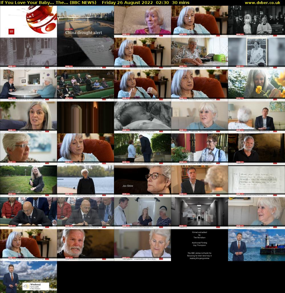 If You Love Your Baby... The... (BBC NEWS) Friday 26 August 2022 02:30 - 03:00