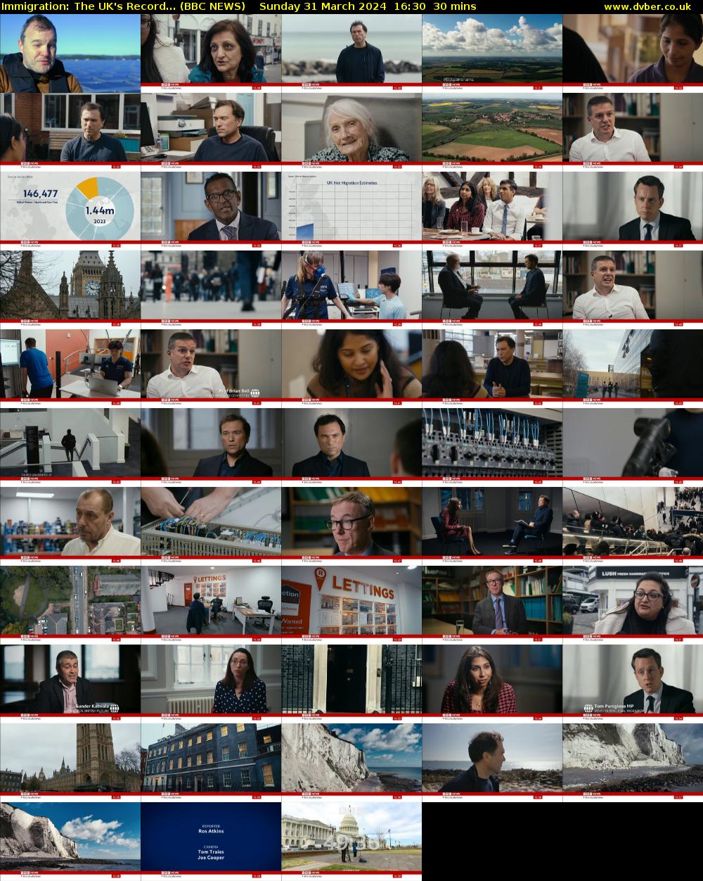 Immigration: The UK's Record... (BBC NEWS) Sunday 31 March 2024 16:30 - 17:00