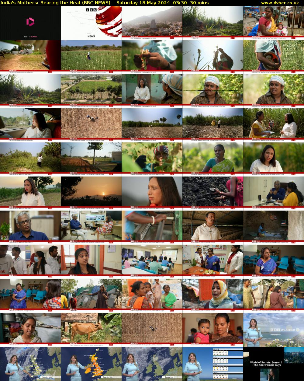 India's Mothers: Bearing the Heat (BBC NEWS) Saturday 18 May 2024 03:30 - 04:00