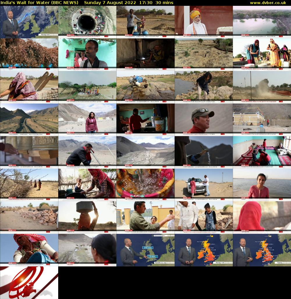 India's Wait for Water (BBC NEWS) Sunday 7 August 2022 17:30 - 18:00