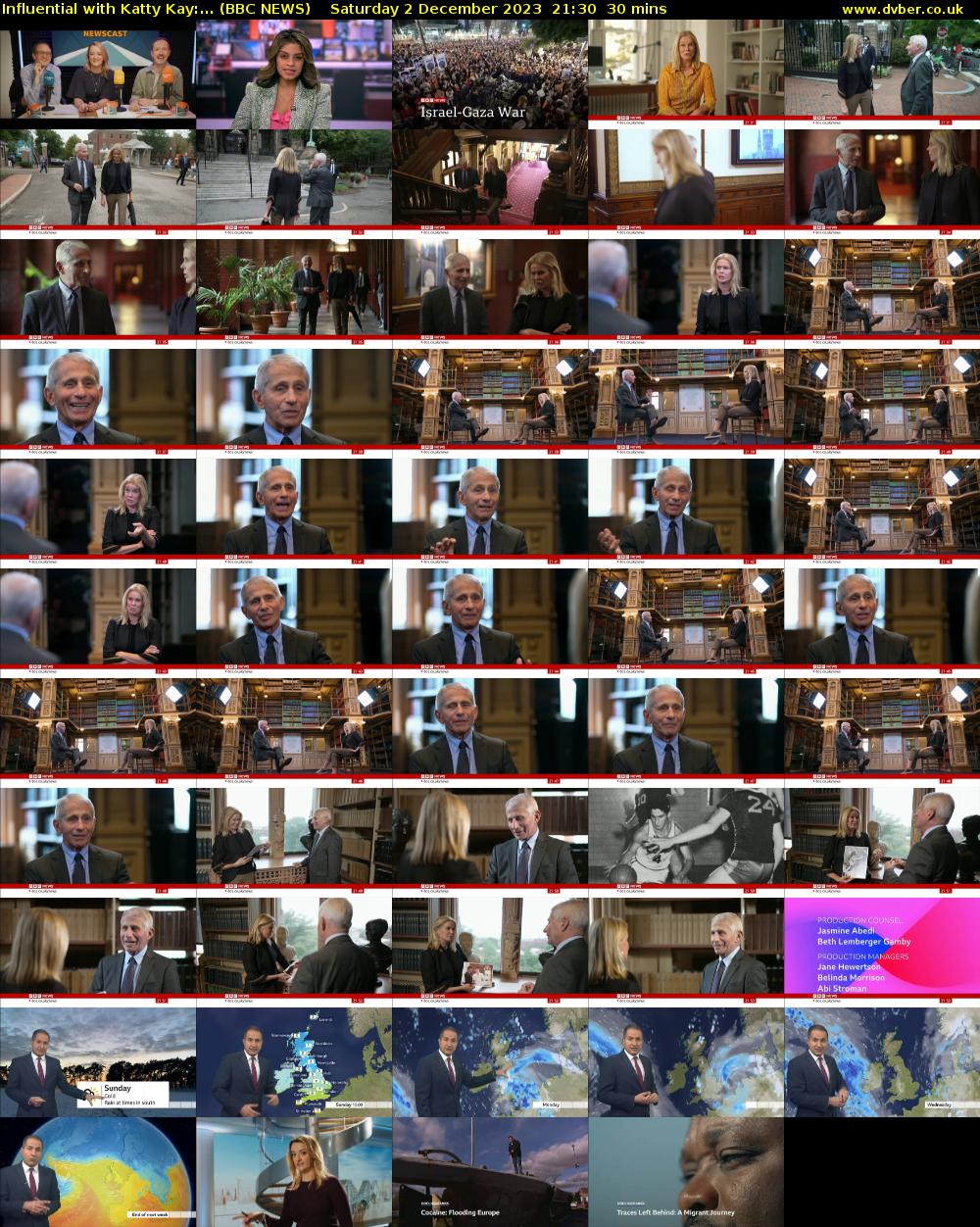 Influential with Katty Kay:... (BBC NEWS) Saturday 2 December 2023 21:30 - 22:00