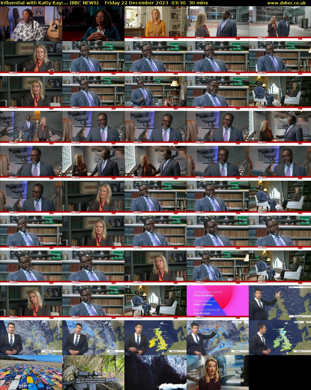 Influential with Katty Kay:... (BBC NEWS) Friday 22 December 2023 03:30 - 04:00