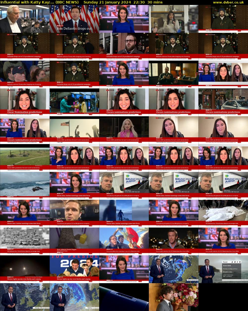 Influential with Katty Kay:... (BBC NEWS) Sunday 21 January 2024 22:30 - 23:00