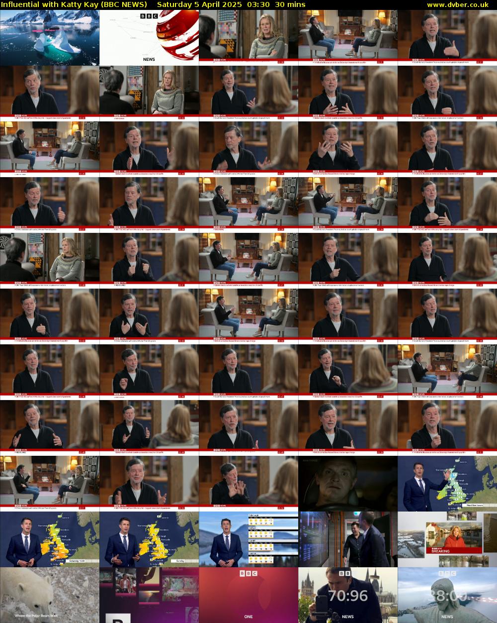 Influential with Katty Kay (BBC NEWS) Saturday 5 April 2025 03:30 - 04:00