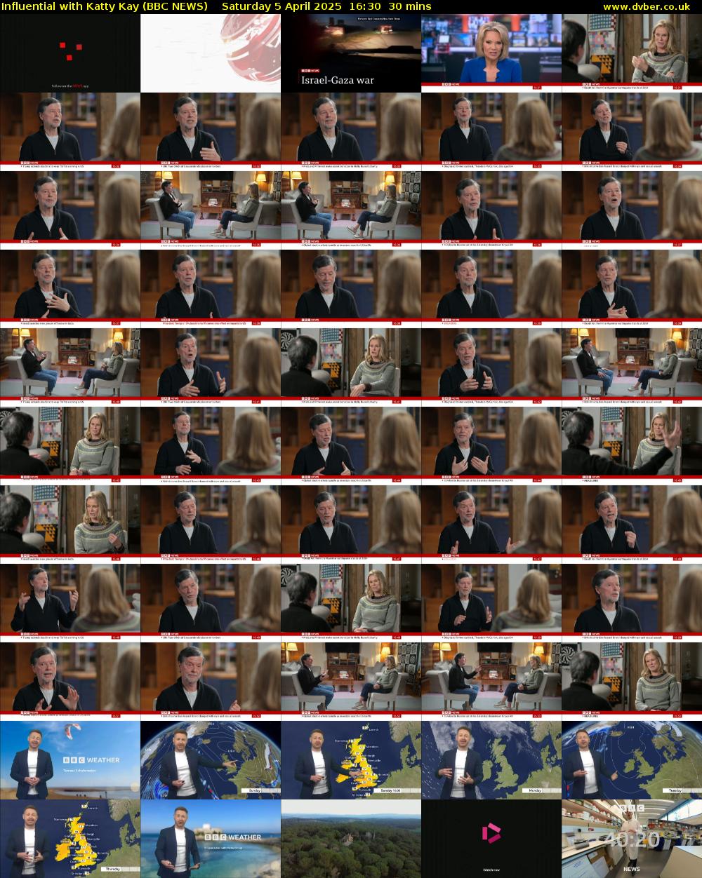 Influential with Katty Kay (BBC NEWS) Saturday 5 April 2025 16:30 - 17:00