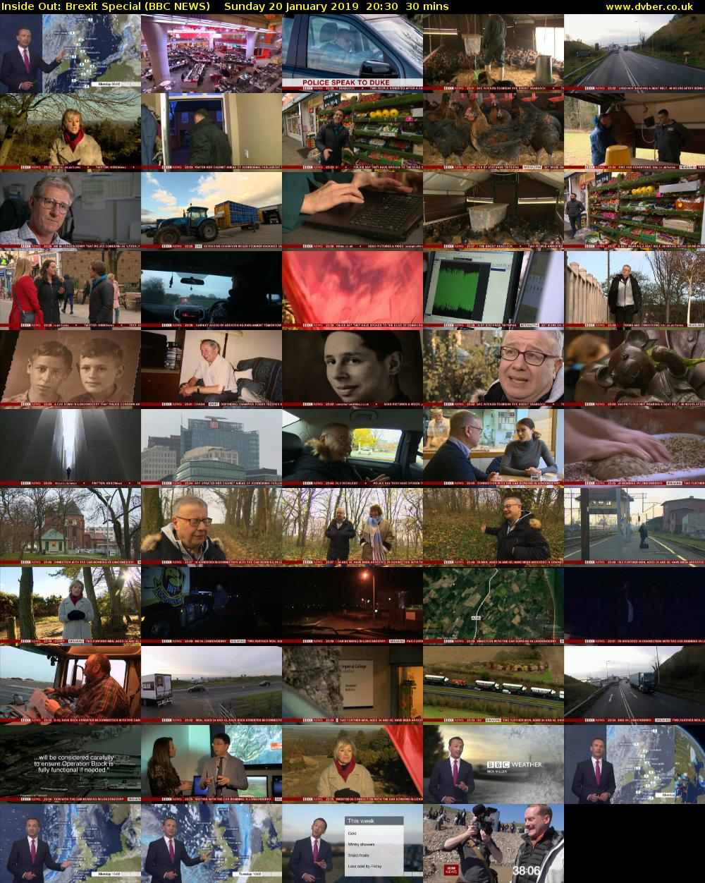 Inside Out: Brexit Special (BBC NEWS) Sunday 20 January 2019 20:30 - 21:00