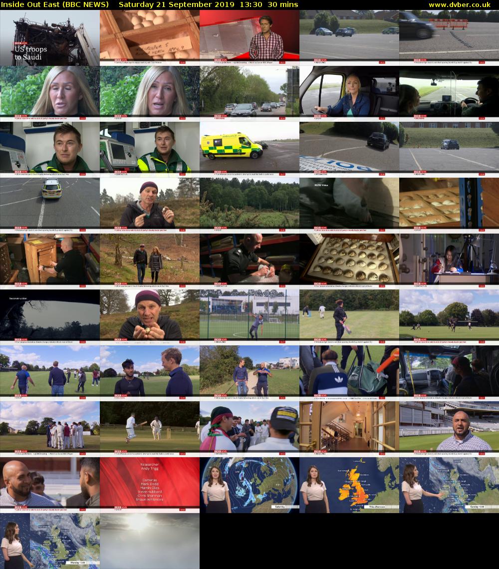 Inside Out East (BBC NEWS) Saturday 21 September 2019 13:30 - 14:00