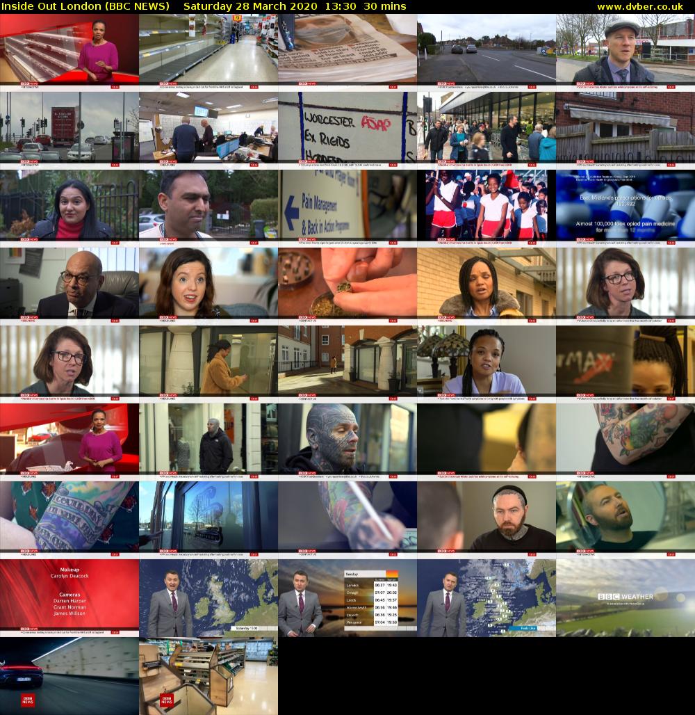 Inside Out London (BBC NEWS) Saturday 28 March 2020 13:30 - 14:00
