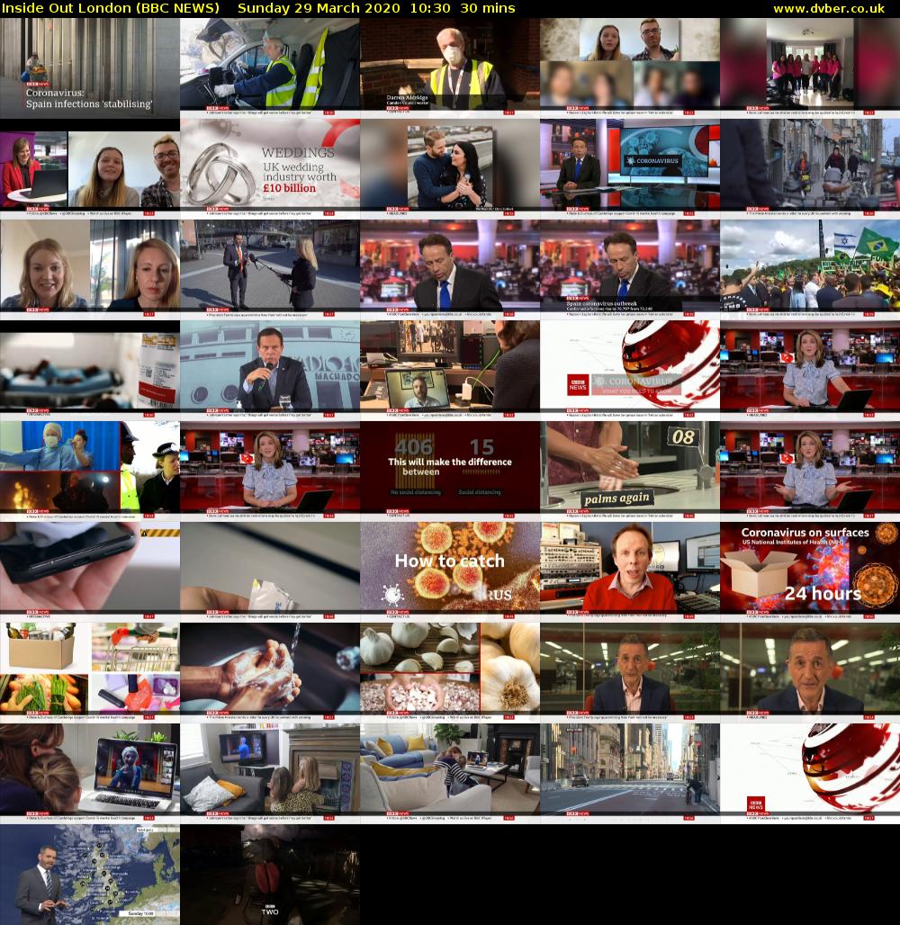 Inside Out London (BBC NEWS) Sunday 29 March 2020 10:30 - 11:00