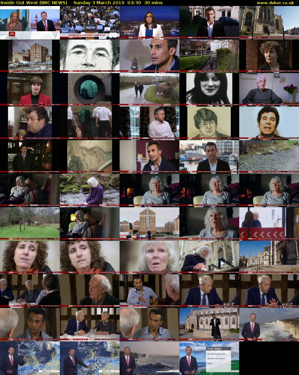 Inside Out West (BBC NEWS) Sunday 3 March 2019 03:30 - 04:00