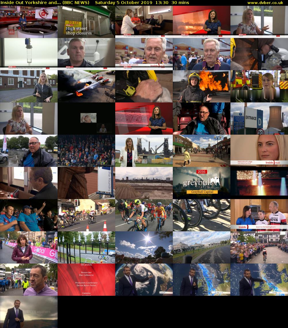 Inside Out Yorkshire and... (BBC NEWS) Saturday 5 October 2019 13:30 - 14:00