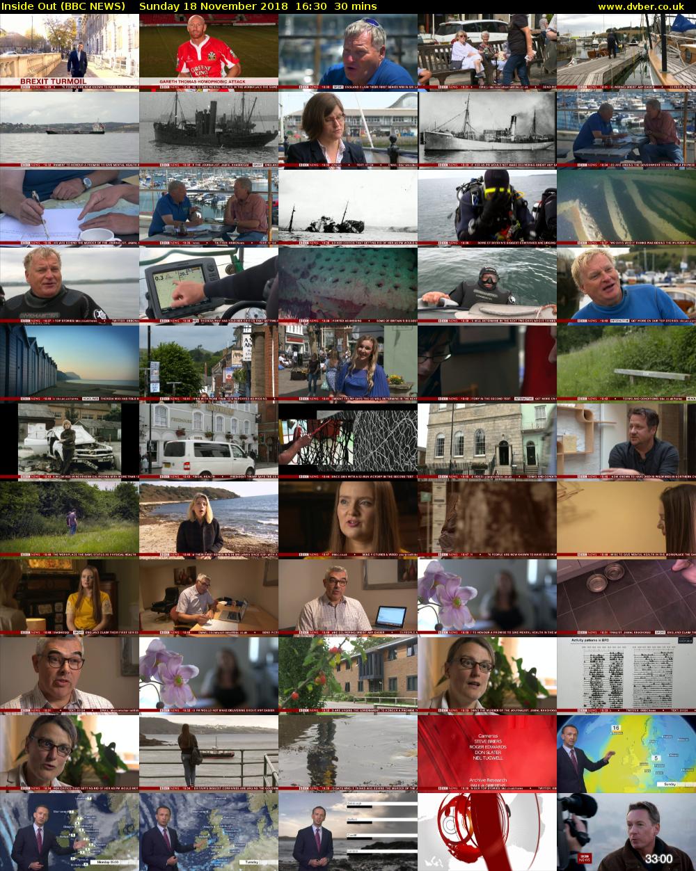 Inside Out (BBC NEWS) Sunday 18 November 2018 16:30 - 17:00