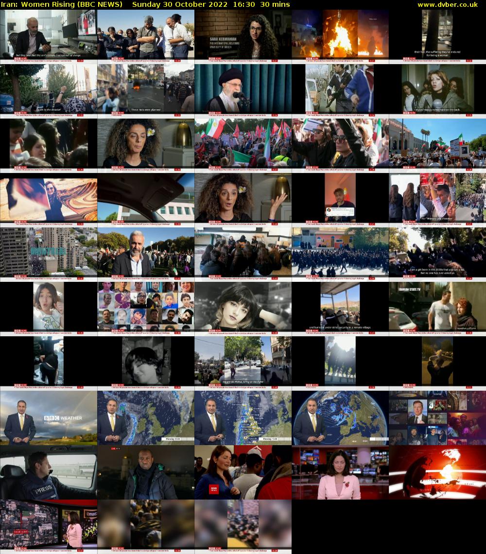 Iran: Women Rising (BBC NEWS) Sunday 30 October 2022 16:30 - 17:00