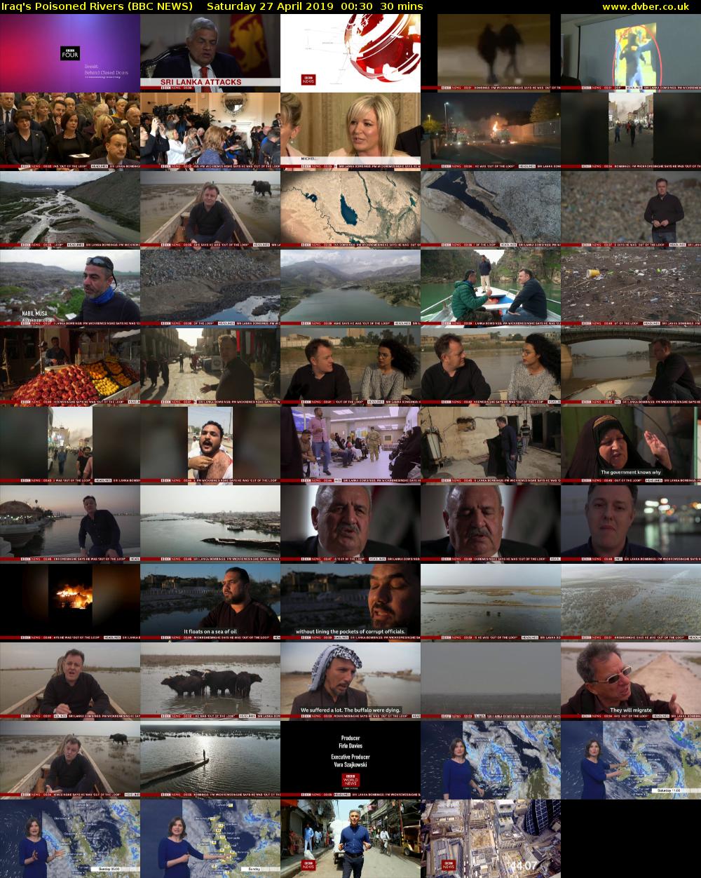 Iraq's Poisoned Rivers (BBC NEWS) Saturday 27 April 2019 00:30 - 01:00