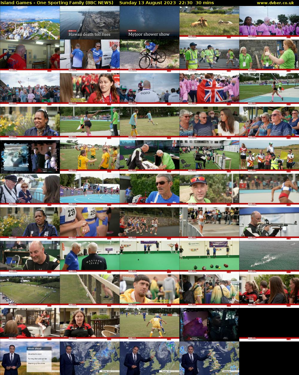Island Games - One Sporting Family (BBC NEWS) Sunday 13 August 2023 22:30 - 23:00
